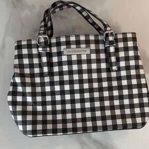 Liz Claiborne Black and White Gingham Tote